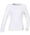 SK124 SF Clothing Ladies Feel Good Long Sleeve Stretch T-Shirt White colour image